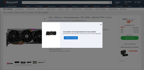 La RTX 4090 de MSI vendue à 19€ sur Cdiscount, j'ai essayé de l'acheter