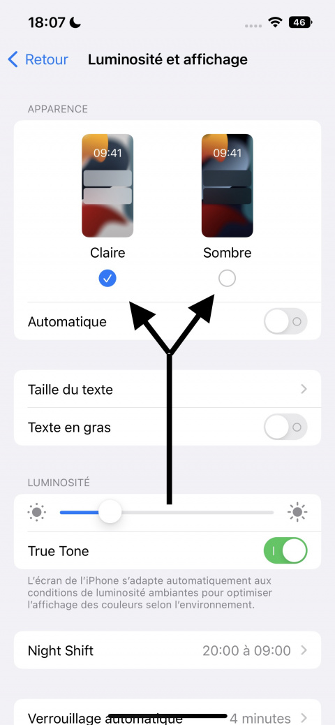 iPhone : comment activer le mode Sombre ou mode Nuit