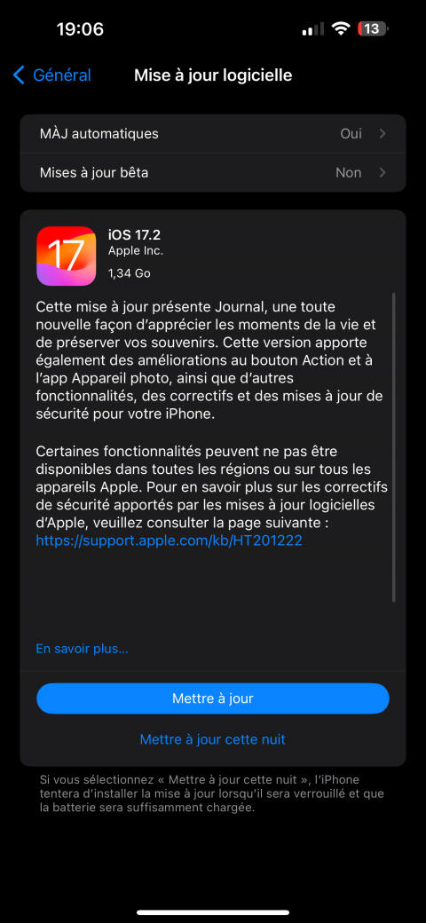 iOS 17.2 est disponible, voici comment l'installer dès maintenant sur votre iPhone