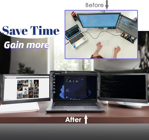Cet accessoire pour ordinateur portable à triple écran améliore votre  productivité où que vous alliez - Super Déco
