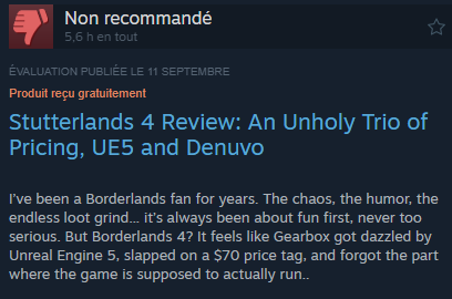 Borderlands 4 : des critiques Steam alarmantes et un jour de sortie compliqué