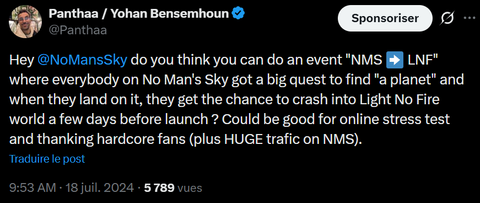 La folle théorie autour de No Man's Sky et de sa "suite" Light No Fire