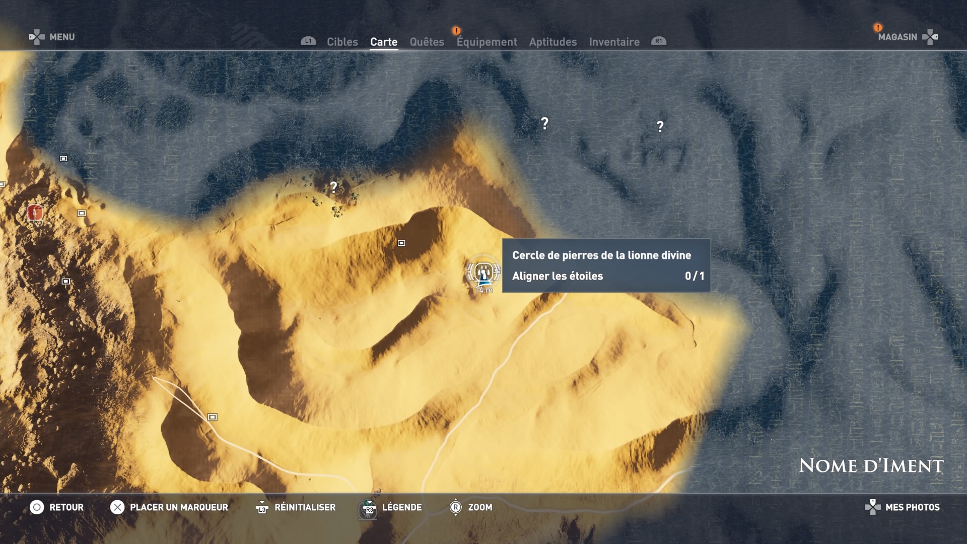 Assassin's Creed Origins - Emplacement cercles de pierres